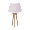 Duolla - Stona lampa BOUCLE 1xE27/15W/230V, prečnik 28 cm, bela/drvo