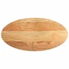 Vidaxl Mizna plošča svetlo rjava 120x60x4 cm trdna hrastovina ovalna