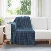 Pokrivači za bacanje 6 pcs Mornarsko plava 150 x 130 cm Runo