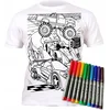 Majica za slikanje CARS + 10 pralnih flomastrov 5-6 let