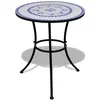 Vidaxl Bistro miza modra in bela 60 cm mozaik