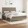 Vidaxl Box spring postelja z vzmetnico taupe 180x200 cm blago