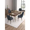 Hanah Home trpezarijski set Are, sto na razvlačenje i 4 stolice, ploča u dekoru drveta Baroque, antracit tkanina Babyface