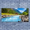 tulup.si Slika na akrilnem steklu Gorovje river landscape 140x70 cm 4 obešalnika