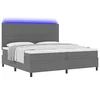 LED Box Spring Krevet Svijetlo siva i bijela. 200 x 200 cm