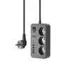 PRODUZNI KABAL ES-SC14 3 UTICNICE 2PD 4USB PORT EARLDOM CRNI