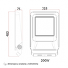 LED REFLEKTOR FL200W-08 4000K IP65