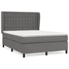 Vidaxl Box spring postelja z vzmetnico siva 140x200 cm umetno usnje