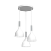Luster na sajli NOAK 3xE27/15W/230V bela/hrom