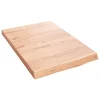 Vidaxl Stenska polica svetlo rjava 40x60x(2-4) cm trdna hrastovina