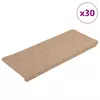 Samoljepljivi otirači za stepenice 30 kom bež 65x24,5x3,5 cm