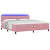 LED Box Spring Krevet Ružičasta 200 x 200 cm Baršun