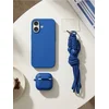 Sinsay - Set maski za iPhone 15 Pro/16 Pro/17/17 Pro/17 Pro Max i AirPods Pro 3/4 sa vezicom - plava