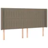 Vidaxl Vzglavje z ušesi taupe 183x16x118/128 cm blago