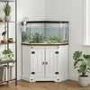 vidaXL Stojalo za akvarij Corona Bela 70 x 70 x 73 cm Trdna borovina