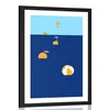 Plakat s paspartujem piš poletnih počitnic - 20x30 white