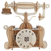 Woodcraft Lesena 3D sestavljanka Stari telefon