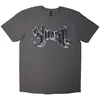 Ghost Chrome Logo & Grucifix Outline (Back Print) Charcoal Grey L Majica
