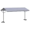 Vidaxl Prostostoječa tenda modra in bela 500x300 cm krem blago jeklo