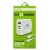 Bavitel punjač 25W Usb A+ Type C + Lightning port + kabl Type C/Lightning bela ( 92017 )