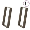Noge za blagovaonski stol U-oblik 2 kom Prirodni čelik 50 x (72-73) cm Čelik