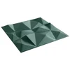 Zidne panele 12 pcs Dijamant zelena 50 x 50 cm XPS pjena