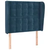 Vidaxl Vzglavje z ušesi temno modra 93x23x118/128 cm žamet