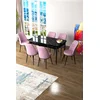 Hanah Home Set Trpezarijski sto i 6 stolica Zen, Roze-crni