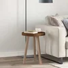 Vidaxl Nepremična površina Temno rjava O 40 x 4 cm Trda hrastovina
