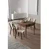 HANAH HOME Rasklopivi trpezarijski sto i stolice (5 delova) Exve Baroque Cream