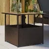 Vrtni stol s rupom za suncobran smeđi 55x55x46,5 cm poliratan