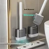 Jiabangshou Silikonska četka za WC šolju sa držačem, Siva