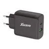 Xwave GaN45-AC GaN ultra-brzi punjac 45W USB-A + USB-C, za mobilne, tablete, Crni
