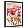 Plakat s paspartujem rdeči cvetovi kale - 20x30 no frame