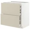 METOD / MAXIMERA Pod.orm.2front/2dnj/1srd/1vis.fiok, bela/Havstorp bež, 80x60 cm