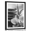 Plakat s paspartujem meditativna Zen kompozicija v črnobeli varianti - 60x90 no frame