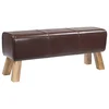 vidaXL klop 110 x 30 x 45 cm Pravo usnje Temno rjava