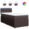 Vidaxl Box spring postelja z vzmetnico temno rjava 100x200 cm blago