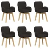 vidaXL vidaXL Vrtilne jedilne stole 6 pcs Bouclé Črna 54 x 58 x 87 cm, (5000296639)