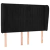 Vidaxl Vzglavje z ušesi črno 147x23x118/128 cm žamet