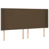 Vidaxl Vzglavje z ušesi temno rjavo 183x16x118/128 cm blago