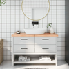 Vidaxl Kopalniški pult svetlo rjav 120x30x(2-4) cm obdelan trden les