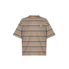 Carhartt WIP Majica Zane nočno modra/pastelno modra/svetlo rjava/bela