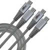 shumee 2x USB C NA USB C KABEL ZA HITRO POLNILO SIV 60W 20V 3A 2M