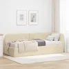 Kutni okvir kreveta Krema 80 x 200 cm tkanina