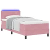 vidaXL vidaXL Box Spring postelja z vzmetnico in LED Roza 100x200 cm Žamet, (22050111)