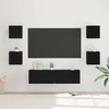 Set TV komoda Zidne 6 pcs Crni hrast Konstruirano drvo