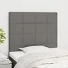 Vidaxl Vzglavje postelje temno sivo 80x5x118/128 cm blago