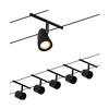 Paulmann 94469 - SET 5x GU5.3/10W Kompletan kablovski sistem CUP 230V crna