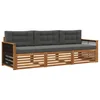 Set vanjskih sofa s jastukom 3 pcs Prirodna i antracit